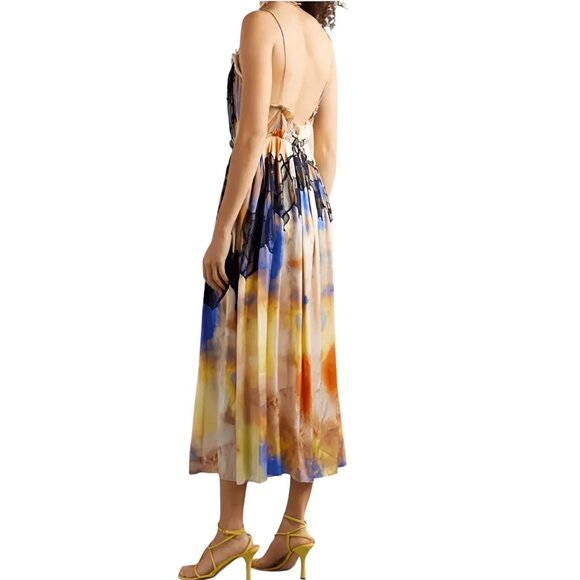 JASON WU COLLECTION RUNWAY OMBRE SILK MIDI DRESS SIZE S/M NEW - Picture 8 of 14